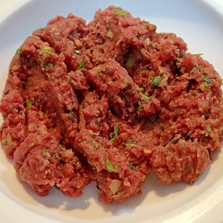 愛犬用 馬肉と野菜とそら豆と苺のごはん♪